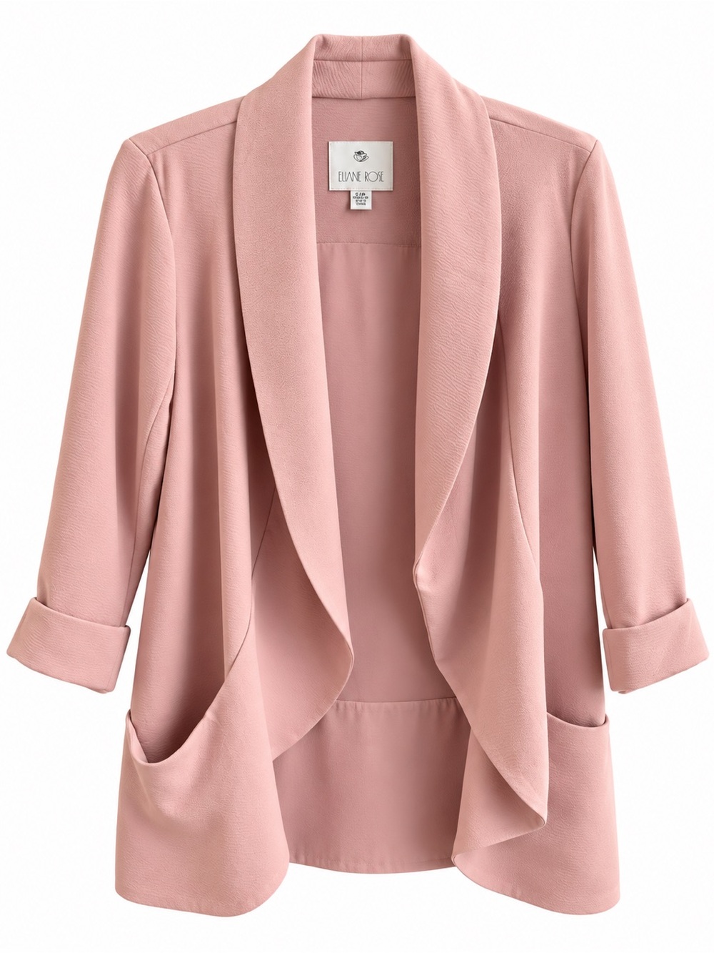 Eliane Rose Blush Pink Draped Blazer Jacket | Business Chic